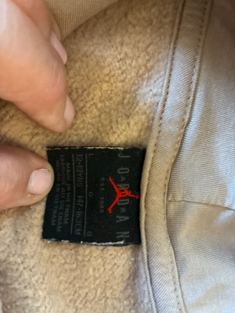 Jordan Kids Beige/Tan Hoodie with White Jumpman - Picture 2 of 7